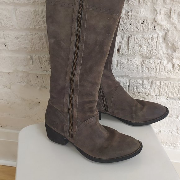 BORN SUEDE RIDING COWBOY BOOTS - Picture 3 of 10
